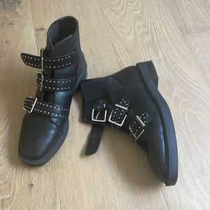 Black studded boots